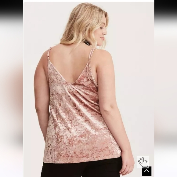 TORRID PINK VELVET LACE TRIM V-NECK CAMI SIZE 3X (22-24) - Picture 3 of 9
